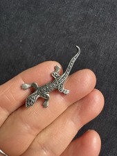 Vintage 925  Sterling Silver Marcasite( No Lost ) Lizard  Brooch
