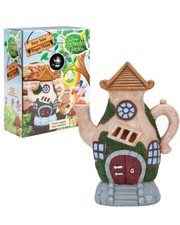 Solar Powered Light Up Ornament Fairy House Teapot Garden Ornament LED Statue