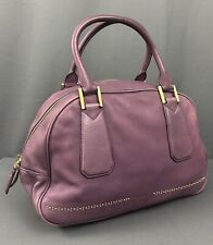PAUL SMITH HANDBAG / PURPLE LEATHER BAG with DOUBLE HANDLES