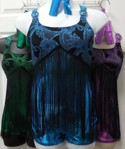 Fringed shorty unitard - fringed,
