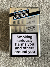 Lambert & Butler Original Silver Empty 20 Pack Size Cigarette Tin Rare