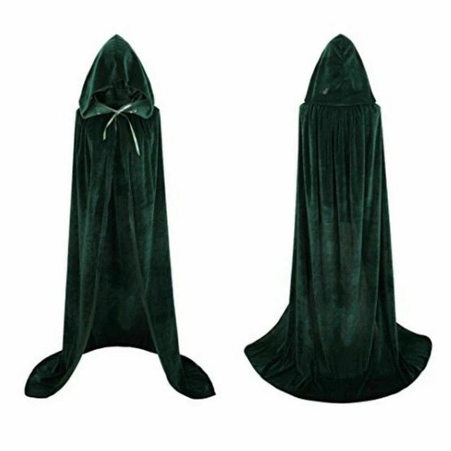 Velvet hooded robe cloak cape - velvet,