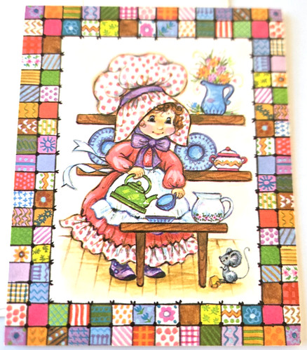 Vintage greeting card - vintage, cute