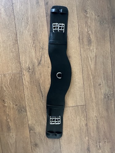 Black leather dressage - black, girth