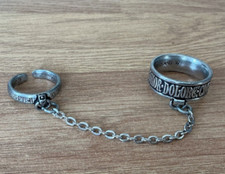Men’s Alchemy Chain Linked Slave Ring Pewter Size W.