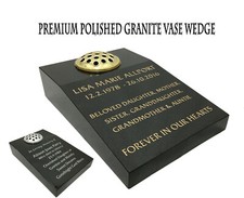 Black Granite Vase Wedge Grave