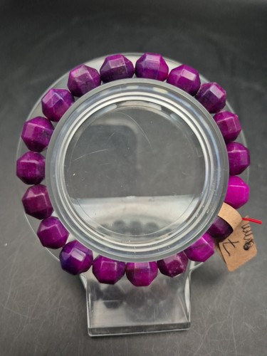 Pink agate crystal bracelet - pink,
