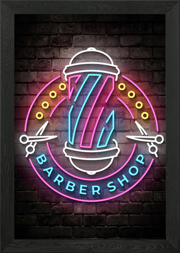 Barber shop framed wall - wall, art