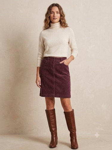 Musto cord burgandy - skirt, size