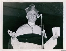 Vintage Cardinal In Biretta & Vestments Addresses Faithful Photo 6X8