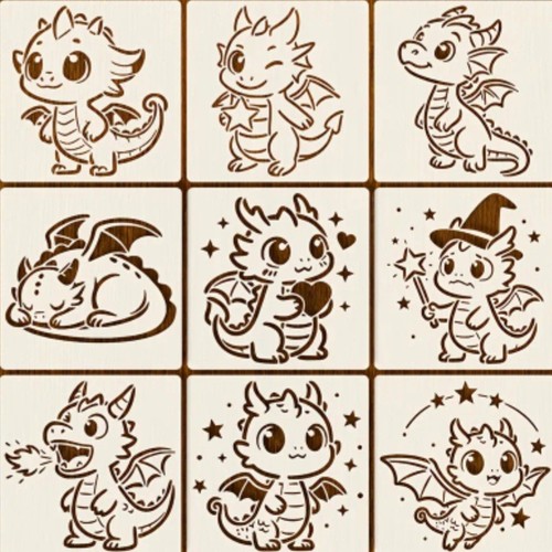 R83 9pcs baby dragon - -,