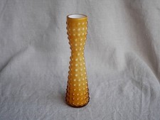Yellow Ombre Hobnail Glass Vase, Retro Textured Bud Vase, Mid Century Modern