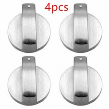 4pcs Universal Gas Stove Knobs Cooker Oven Hob Control Knobs Switch 6mm Silver