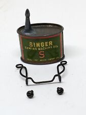 Tiny Vintage Oval SINGER SEWING MACHINES HOUSEHOLD OIL Came And Storage Clip