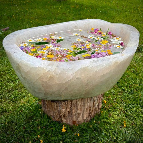 Large quartz crystal bowl - xl,