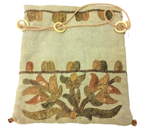 Silk lined pouch embroidered - silk,