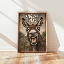 Funny Donkey Wall Art Nice Ass