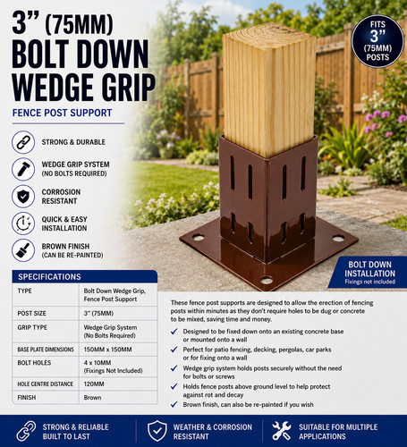Bolt down fence - down, post