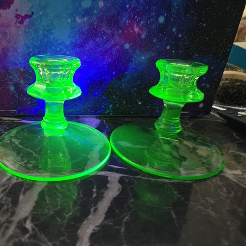 Uranium glass vintage set 2 - uranium, of