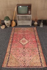 Turkish Vintage Rug, 4x7,2 ft