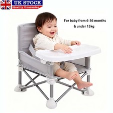 Folding Baby Seat Booster Portable Baby Camping Chair with Removable Tray UK