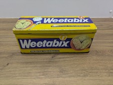 Vintage Weetabix Storage Tin  Retro Advertising Design  Large Cereal Tin Prop