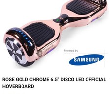 ROSE GOLD CHROME BLUETOOTH SEGWAY BALANCE BOARD WITH LED WHEELS