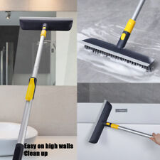 Long Handle Floor Scrub Deck Brush Push Broom Stiff Bristle Brush WSqueegee