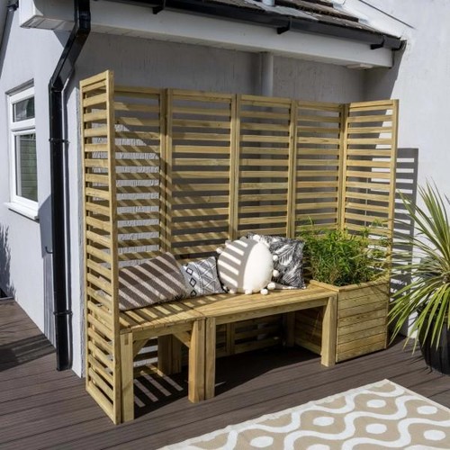 Trellis bench and planter set - bench,