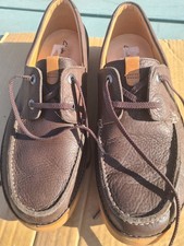 Clarks Dark Brown Leather Oakland Sun Boat Shoes, Size 10/44 Active Air