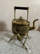 Antique Brass Kettle with Burner Stand William Soutter & Sons (handle Needs Work