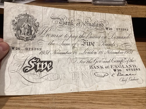 White fiver 1951 bank - 'white, fiver'