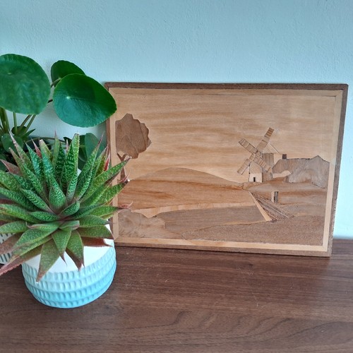 Vintage wood marquetry - wood,