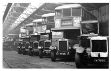 Vintage Photograph Double Decker Bus - Route ? Depot London Transport   (Z1)