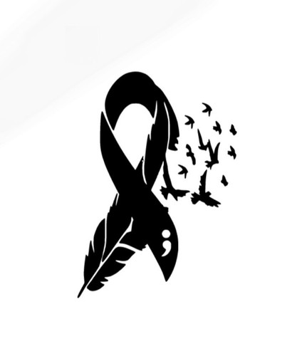 Suicide awareness ribbon - suicide,