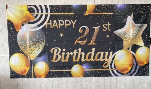 Happy birthday backdrop - backdrop, 21st