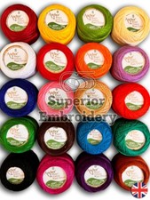 20 Best Colours x Anchor Pearl Cotton Embroidery Crochet Thread ball size 8, 85m