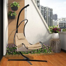 Sturdy Rattan Hanging Egg Chair Swing Stand Hammock C Frame Garden Balcony Yard