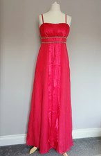 Pink Prom Special Occasion 100% Silk Maxi Dress Size 12 Rose Pink Tea Evening 