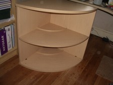 Maple Coloured Quadrant/Corner Open Filing Cabinet