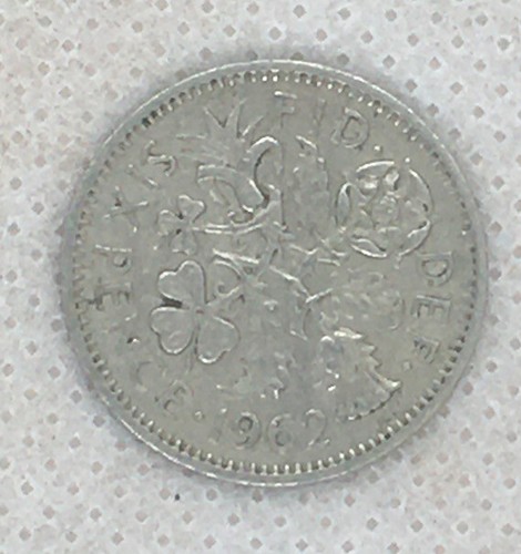 1962 sixpence six pence - 1962,