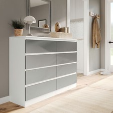 Wide Wooden Chest of 8 Drawers
