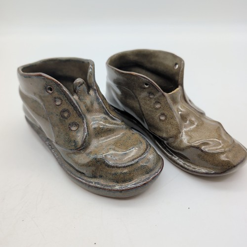 Ceramic vintage boots pair - ceramic,
