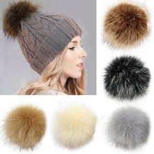 6X Fluffy Faux Fox Fur Pom Poms Ball for Knitted Hat Beanie Cap Accessories 12CM
