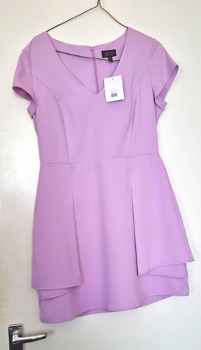 Topshop purple neck peplum - purple,