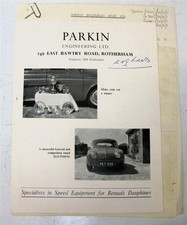 PARKIN Renault Dauphine Conversion Car Publicity Piece Pack