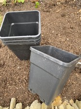 Strong Plastic 11 Litre Black Tall Pot Sturdy For Trees, Tomatoes Erith 11l