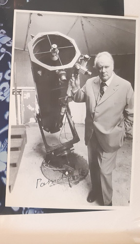 Patrick moore signed photo - moore,
