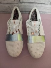 Ladies Cream With Silver Lace Up TED BAKER Trainers Size 6 - CG C30