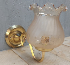 Vintage Brass Wall Light With Glass Shade Micromark Lighting